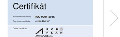 Certifikát ISO 9001:2015